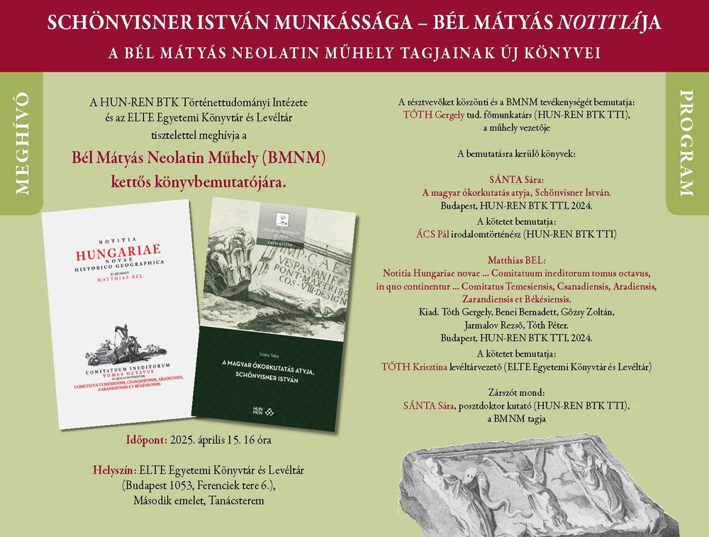 Mátyás Bél Neolatin Workshop - Invitation