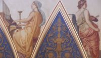 Illustration - Frescoes on the facade of the ELTE University Library and Archives
